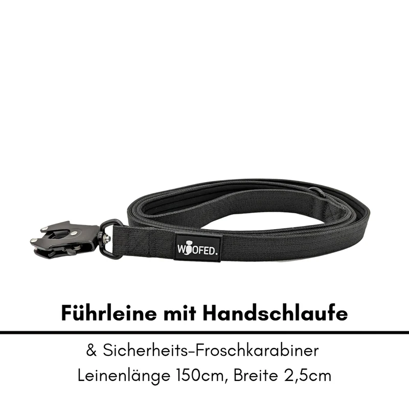 Nylon Tactical Führleine Deep Black
