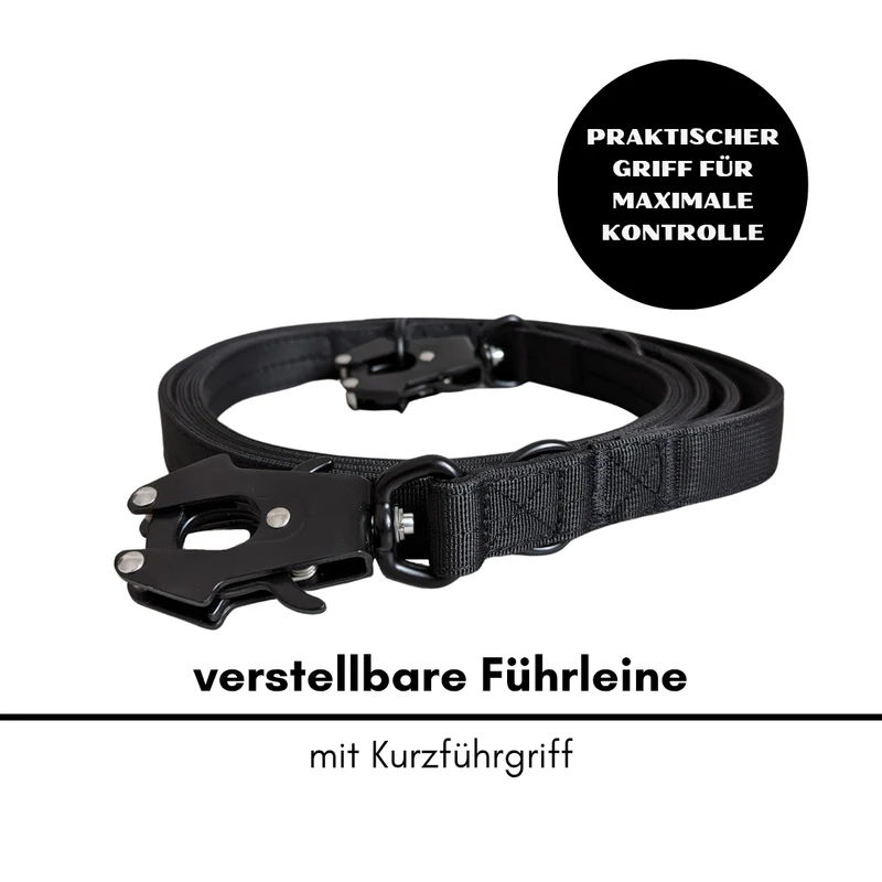 Nylon Tactical Führleine Deep Black