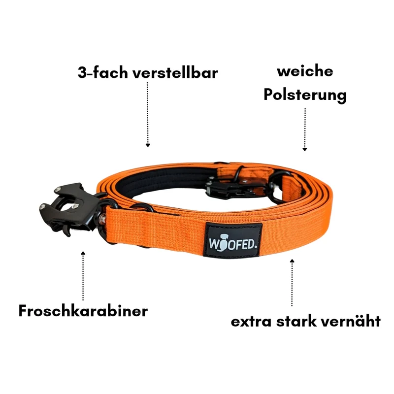 Nylon Tactical Führleine Safety Orange