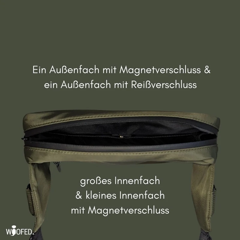 Multifunktionale Gassitasche - 2 in 1 Bauchtasche & Schultertasche Olive
