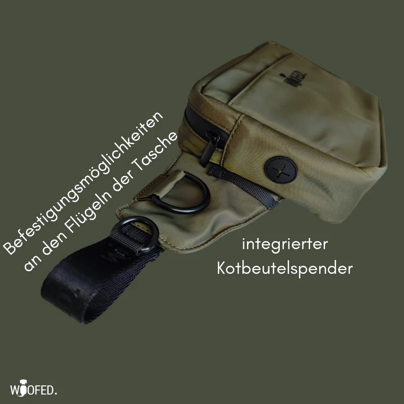 Multifunktionale Gassitasche - 2 in 1 Bauchtasche & Schultertasche Olive