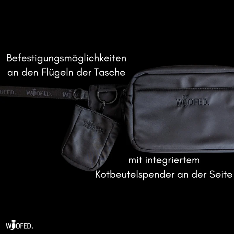 Multifunktionale Gassitasche - 2 in 1 Bauchtasche & Schultertasche Deep Black