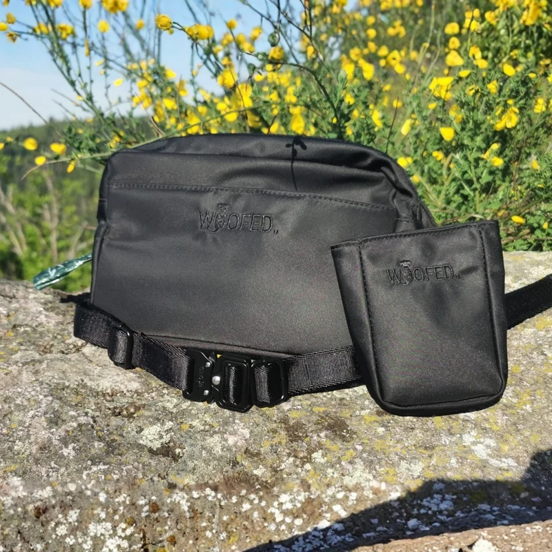 Multifunktionale Gassitasche - 2 in 1 Bauchtasche & Schultertasche Deep Black