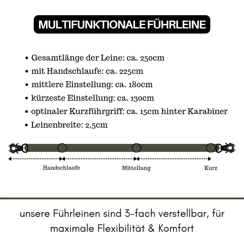 Nylon Tactical Führleine Noble Olive