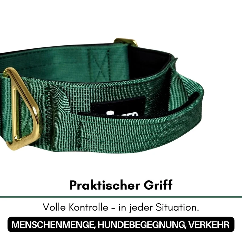 Nylon Tactical Halsband Emerald Green