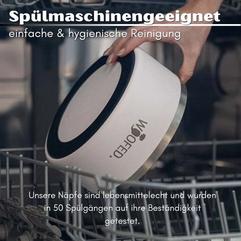Premium Edelstahlnapf Pure White