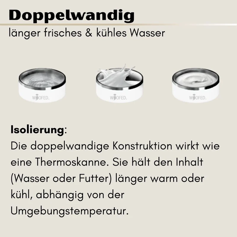 Premium Edelstahlnapf Pure White