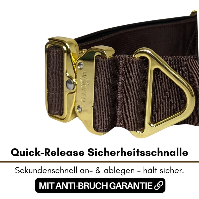 Nylon Tactical Halsband Dark Brown