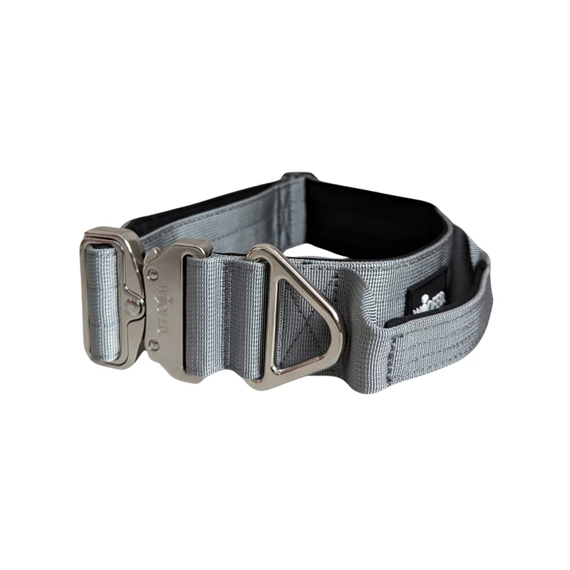 Nylon Tactical Halsband Silver Grey