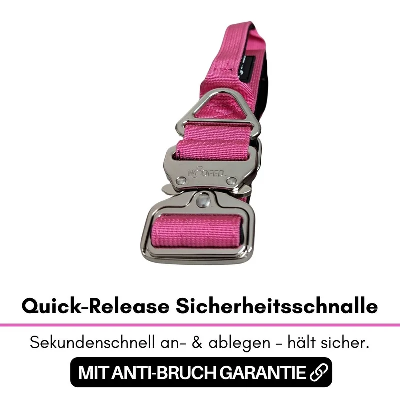 Nylon Tactical Halsband Raspberry