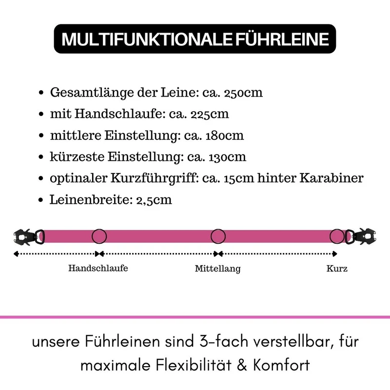 Nylon Tactical Führleine Raspberry