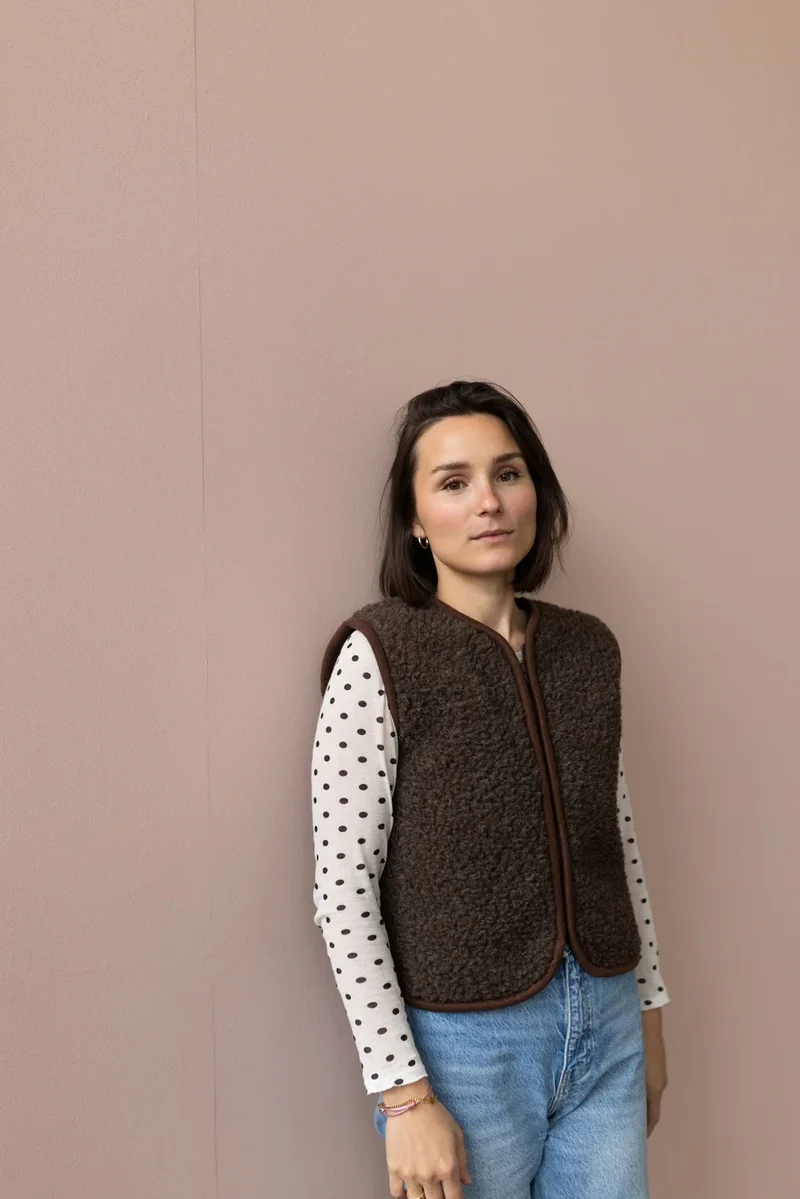Wollweste "Romi" Damen schokobraun - Wollbebi