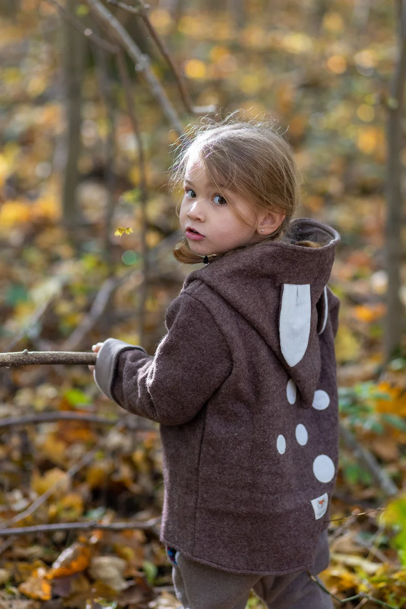 Walkjacke Reh "Braun & Beige" sofort versandfertig - Milli Wonka