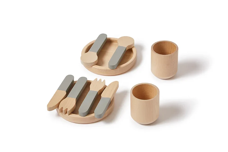 Geschirr aus Holz zum Spielen, grün - Flexa