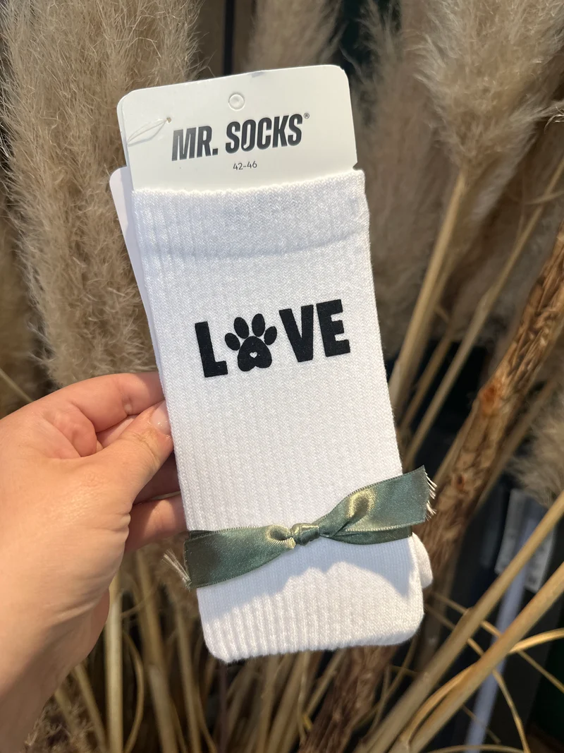 Socken 'LOVE' mit Pfotenmotiv