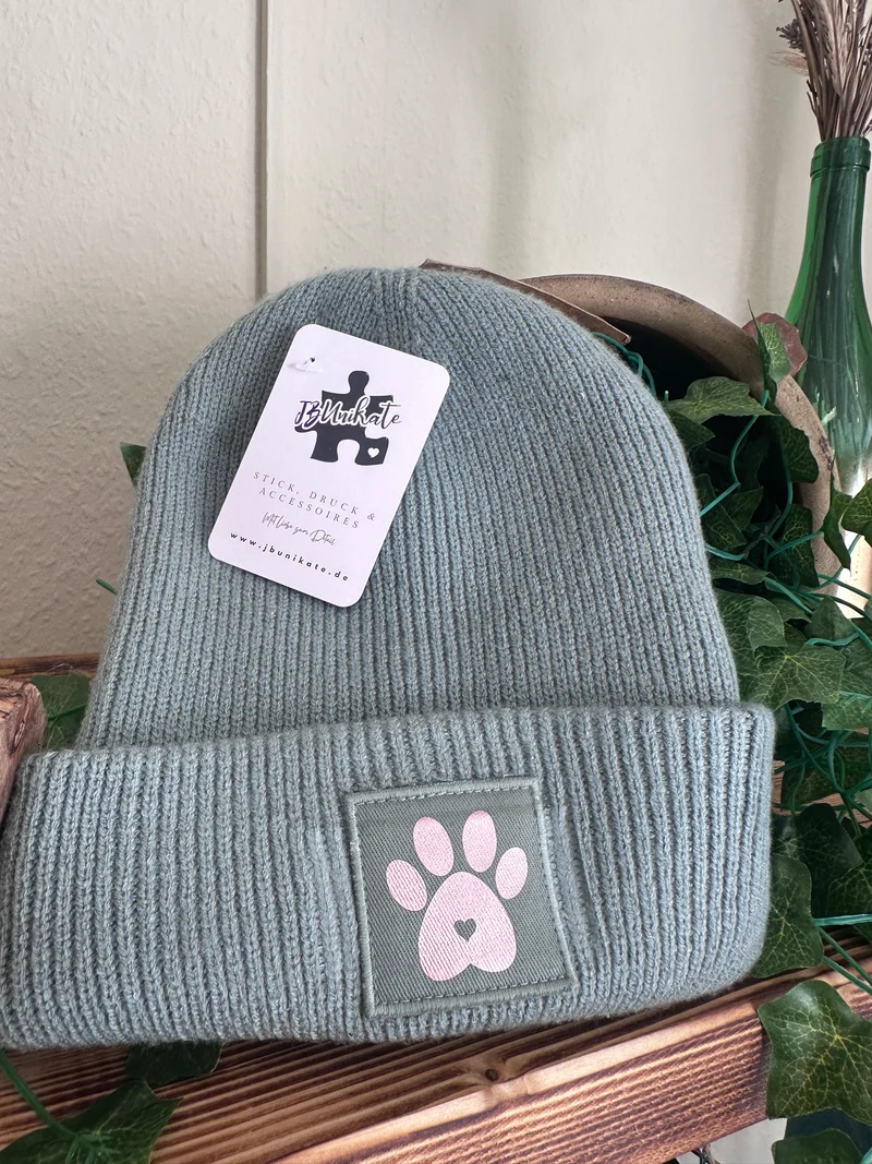 Mütze mit Pfote gedruckt - 100% recyceltes Polyester
