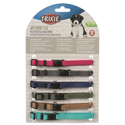 Trixie Welpenhalsband Set Fuchsia/Graphit/Indigo/Waldgrün/Koralle