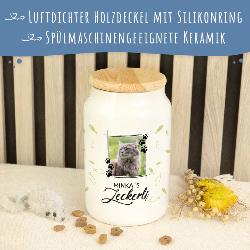 Leckerlidose für deine Haustiere - Fotomotiv - Personalisiert mit Namen und eigenem Foto