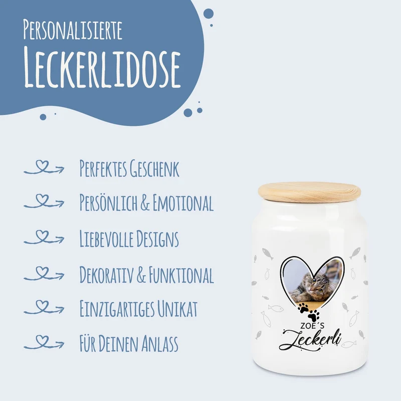 Leckerlidose für deine Haustiere - Fotomotiv - Personalisiert mit Namen und eigenem Foto