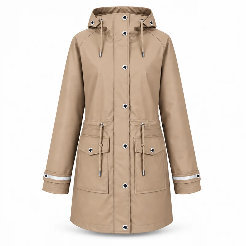Regenmantel Damen Taupe