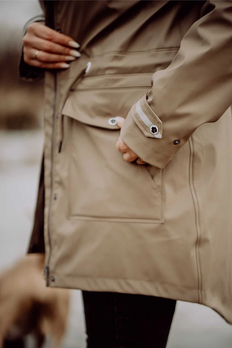 Regenmantel Damen Taupe