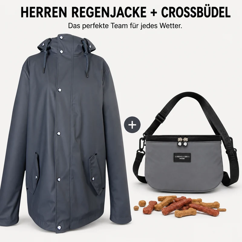 Herren Regenjacke/Crossbüdel