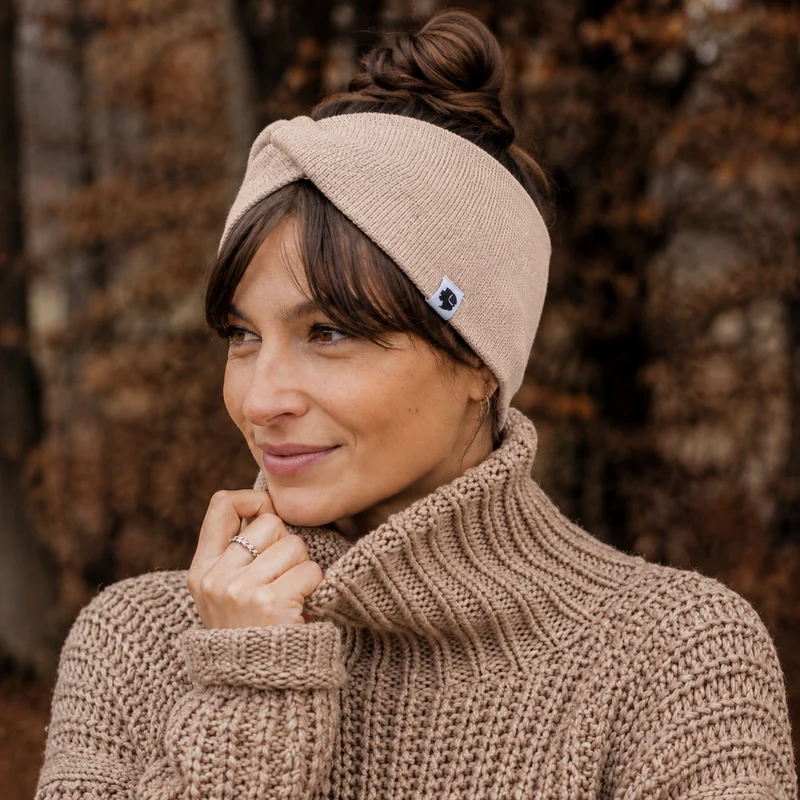 Stirnband Knoten Beige