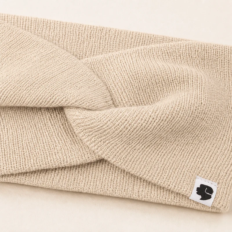 Stirnband Knoten Beige
