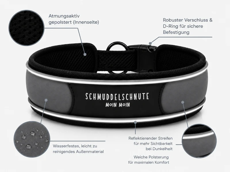 Hundehalsband "Allwedda" Anthrazit