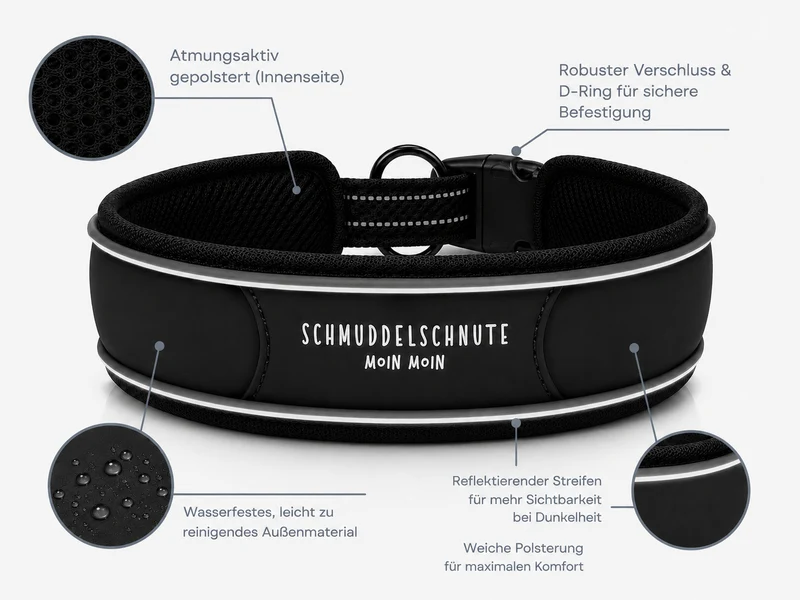 Hundehalsband "Allwedda" Schwarz