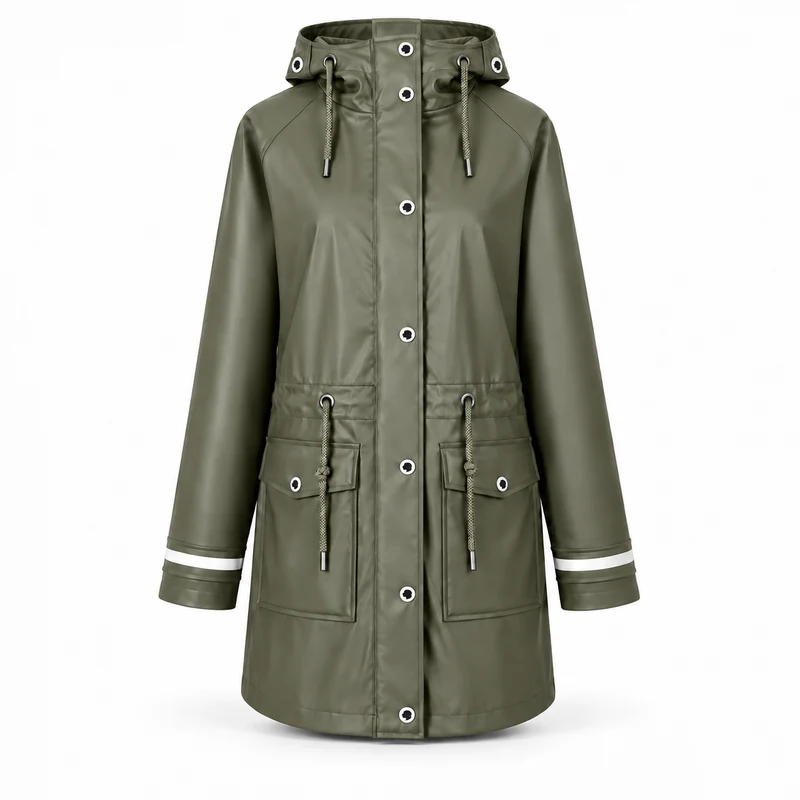 Regenmantel Damen Olive