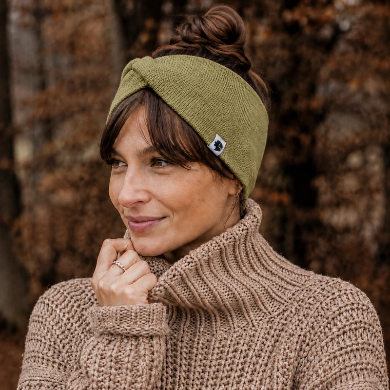 Stirnband Knoten Khaki