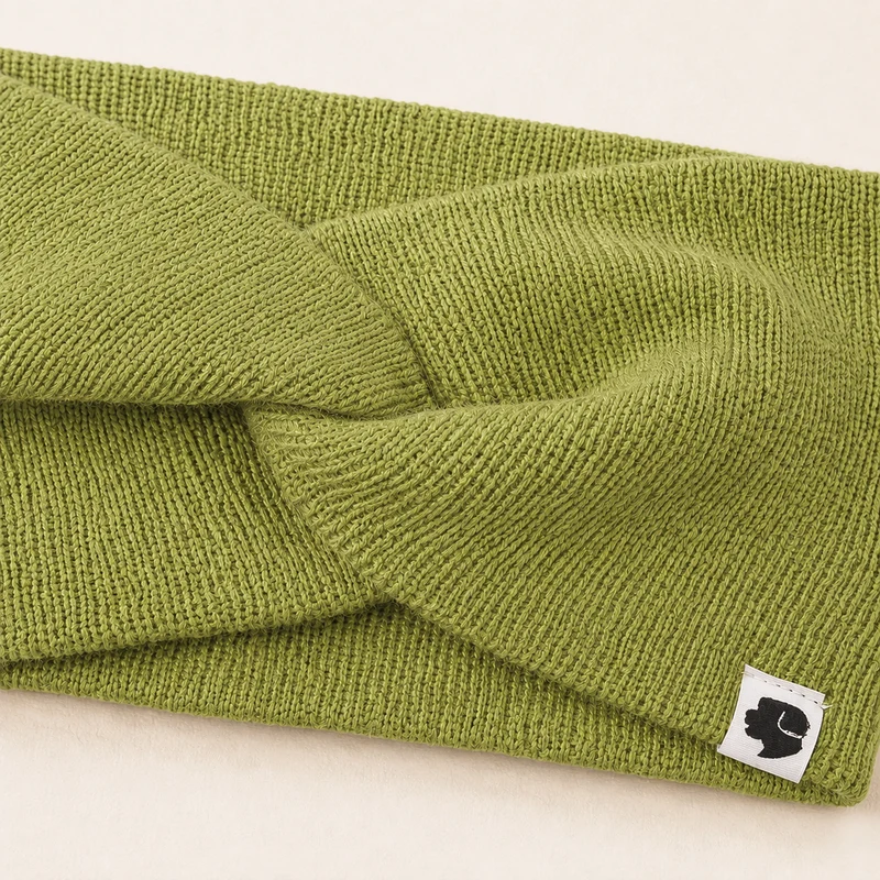 Stirnband Knoten Khaki