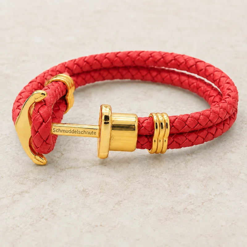 "Ankertau" Armband Rot