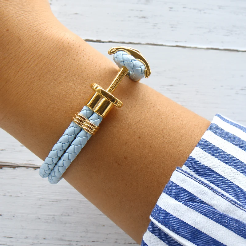 "Ankertau" Armband Hellblau