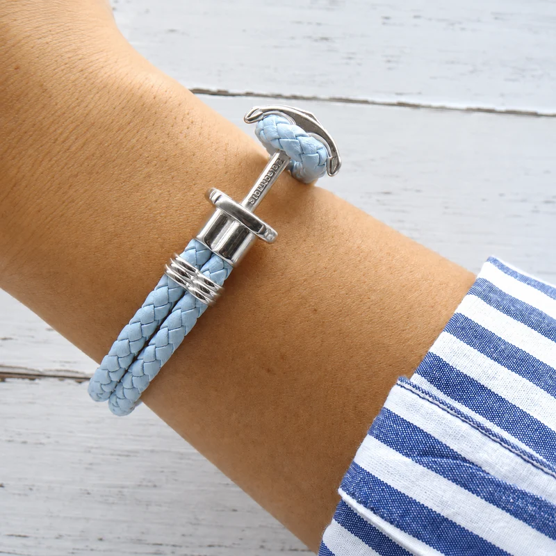 "Ankertau" Armband Hellblau