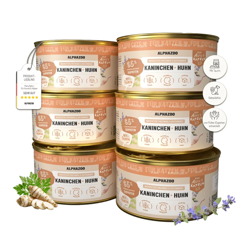 Kaninchen + Huhn Nassfutter für Katze
