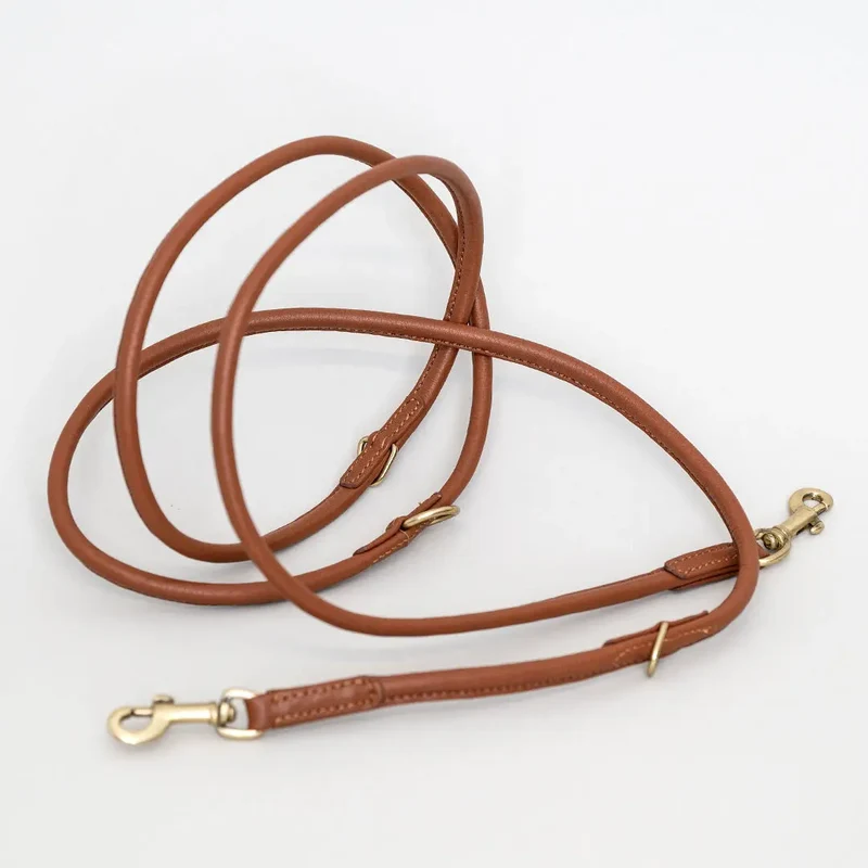 Hundeleine aus Nappaleder "Rolled Nappa" - tan