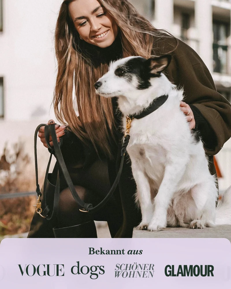Lederleine 'Bjarki' in Schwarz