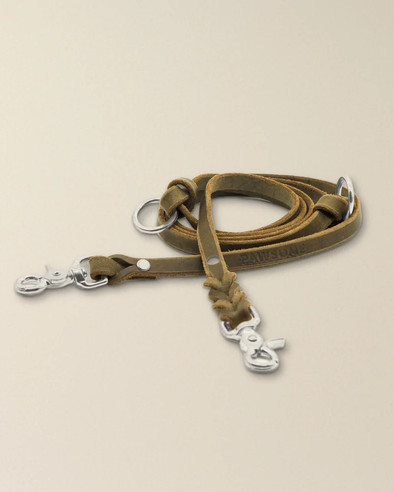 Lederleine 'Bjarki' in Olive