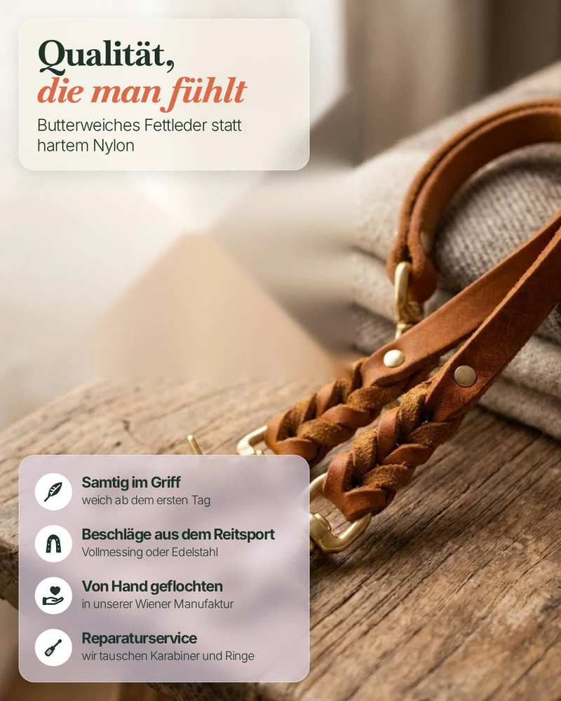 Komplett-Set | 2 Stück Verbindungsteile aus Leder inkl. Ring - für 2 Hunde an einer Leine