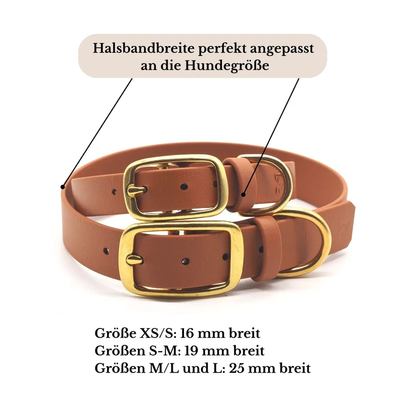 Set | Halsband & Leine aus Biothane® 'Hellbraun'