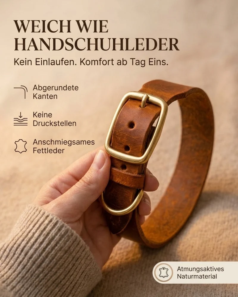 Personalisierbares Welpenhalsband aus Fettleder