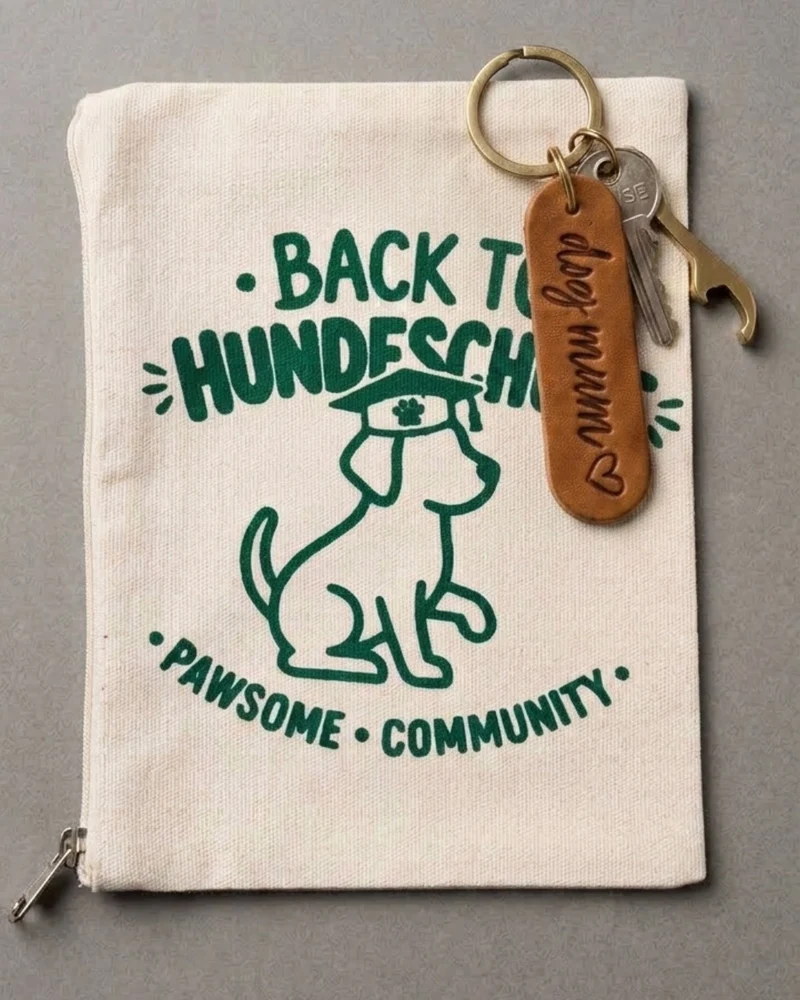 GRATIS ab 109€ | Schlüsselanhänger 'dog mum' + Zip Bag aus Bio-Baumwolle
