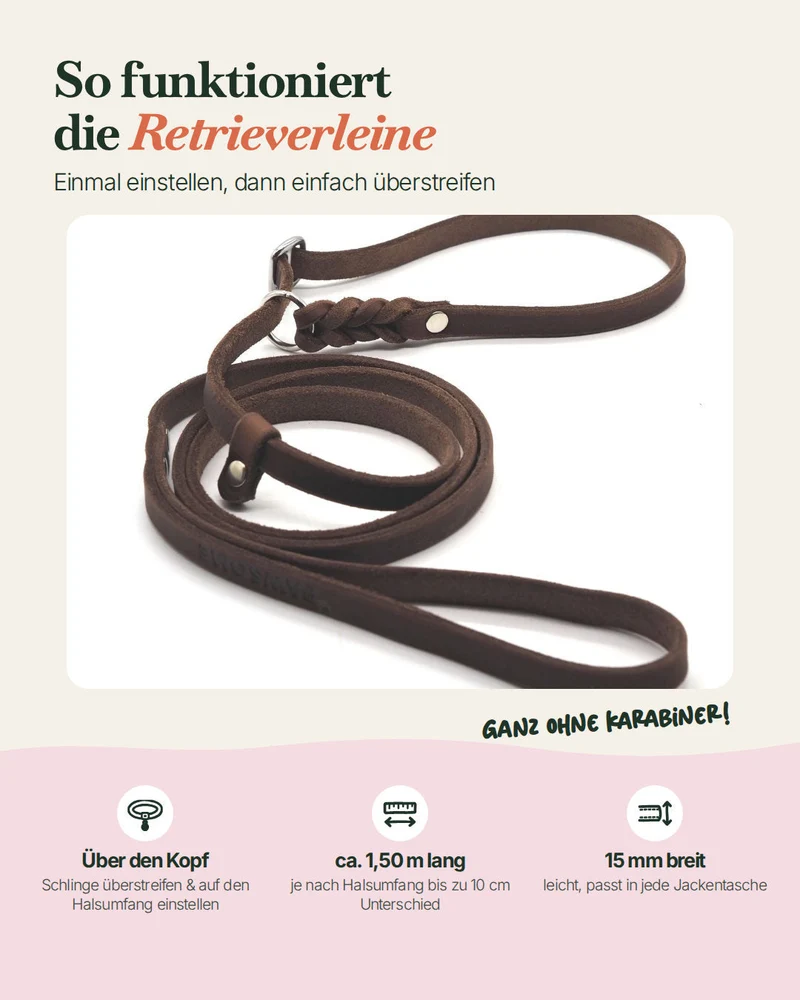 Retrieverleine aus Fettleder 'Bayo'