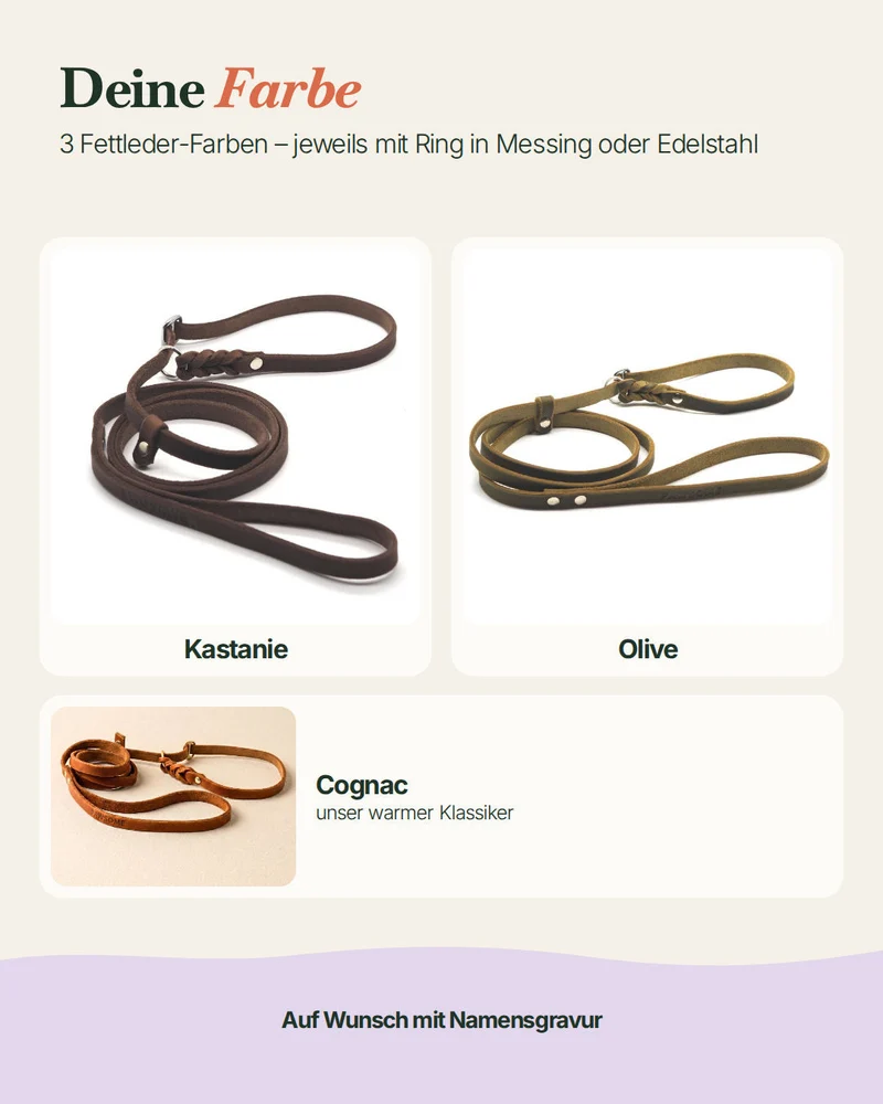 Retrieverleine aus Fettleder 'Bayo'
