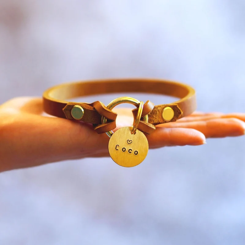 Markenhalsband aus Fettleder