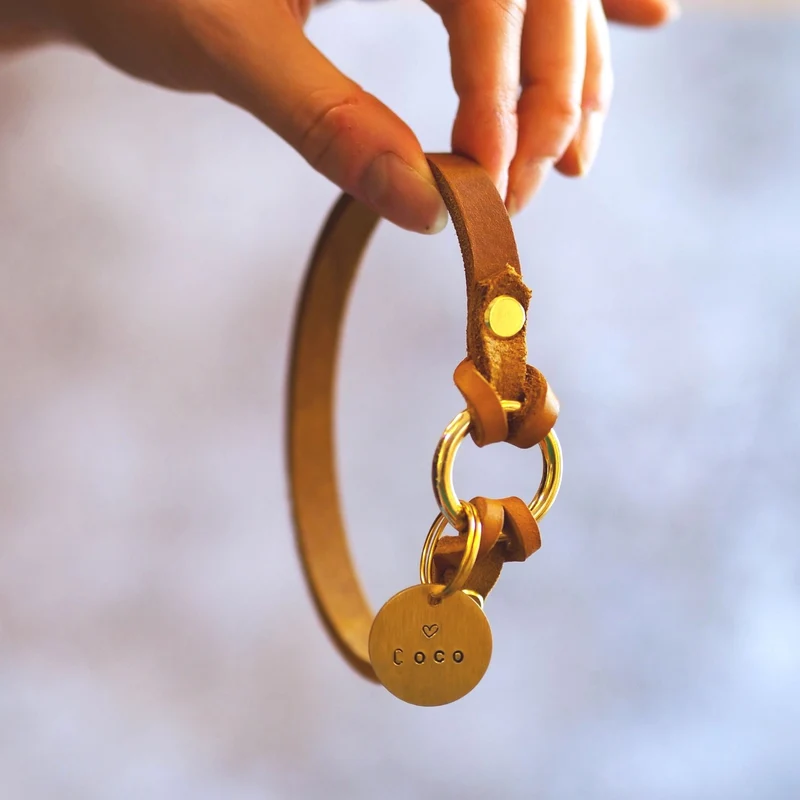 Markenhalsband aus Fettleder