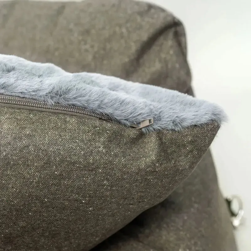 Hundeautositz „Big Flanell" – XXL Khaki