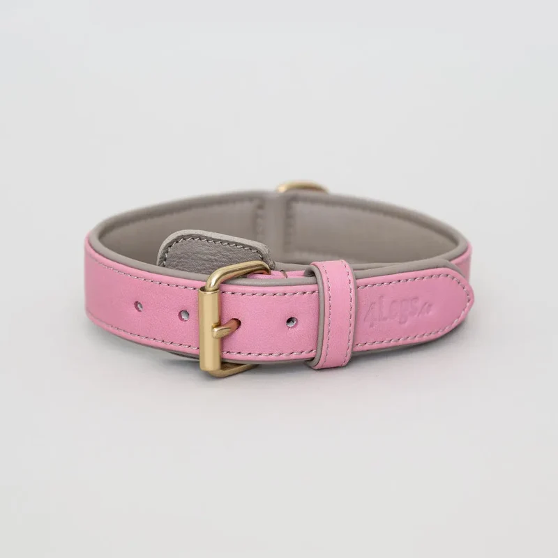 Lederhalsband „Doublé Classic“ – Rose Taupe